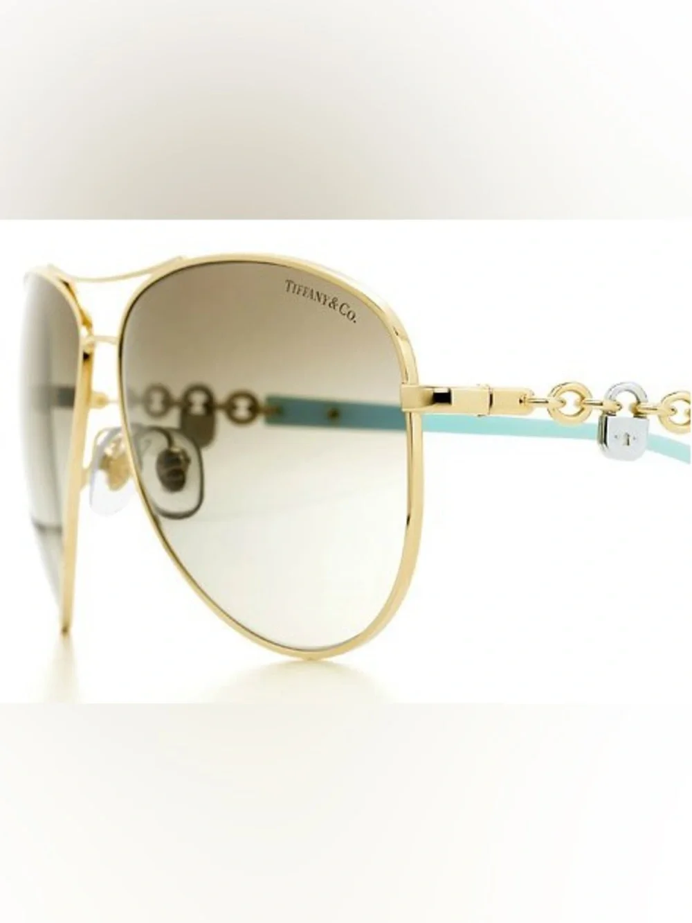 Tiffany & Co. Locks Pilot Aviator Sunglasses